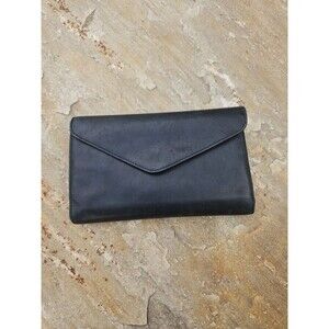 Daytimer Trifold Black Leather Wallet &‎ Checkbook Holder, GUC, Vintage Look